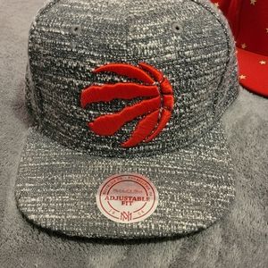 Mitchell & Ness Gray and Red Embroidered Snapback